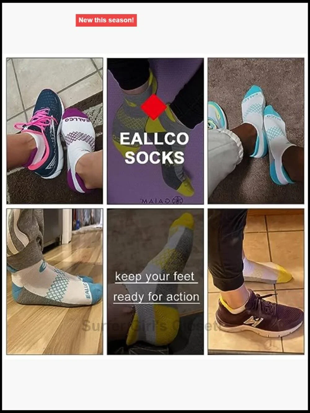 6 Pairs Women's Ankle Running Socks with Cushioned Sole